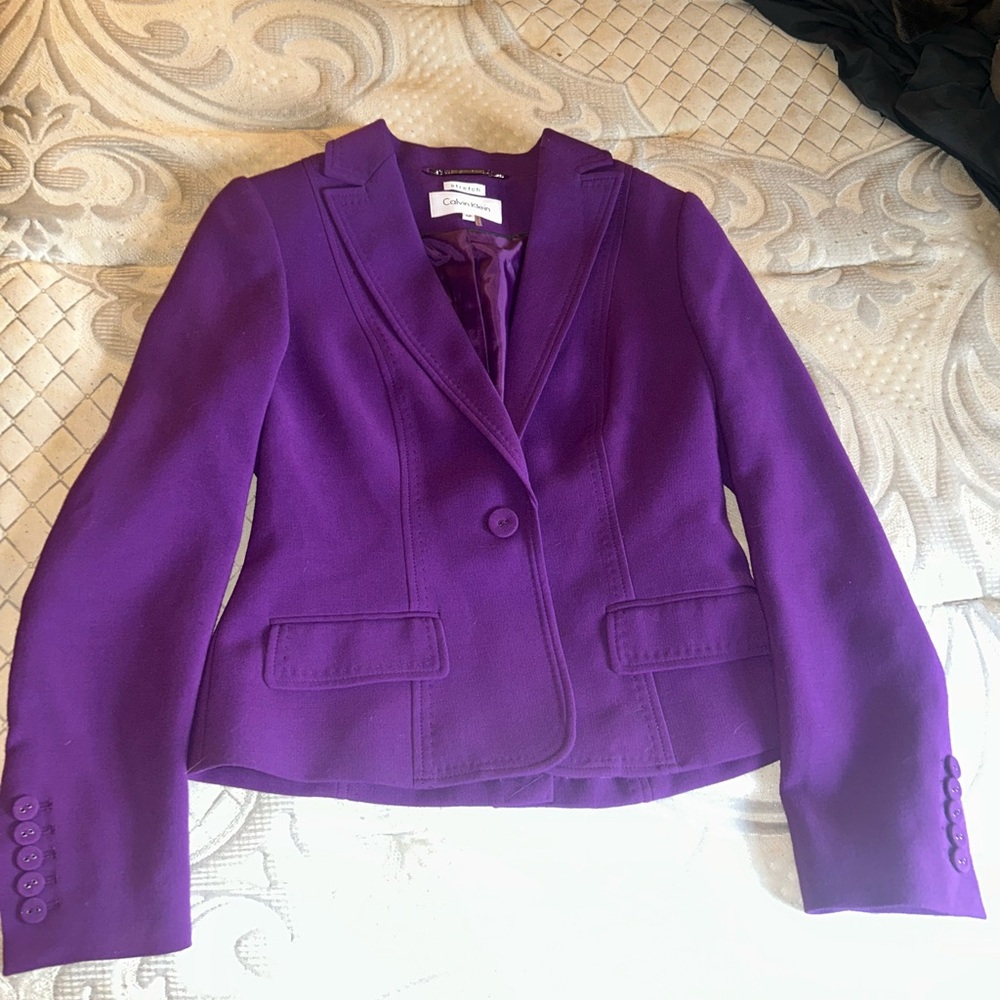 Calvin Klein Women's Purple Suit Jacket